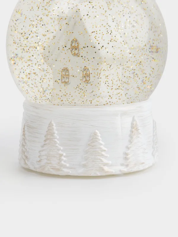 Қар шамы, 15 см, жарықтандырылған, пластик, ақ, Үй, White style, image-1