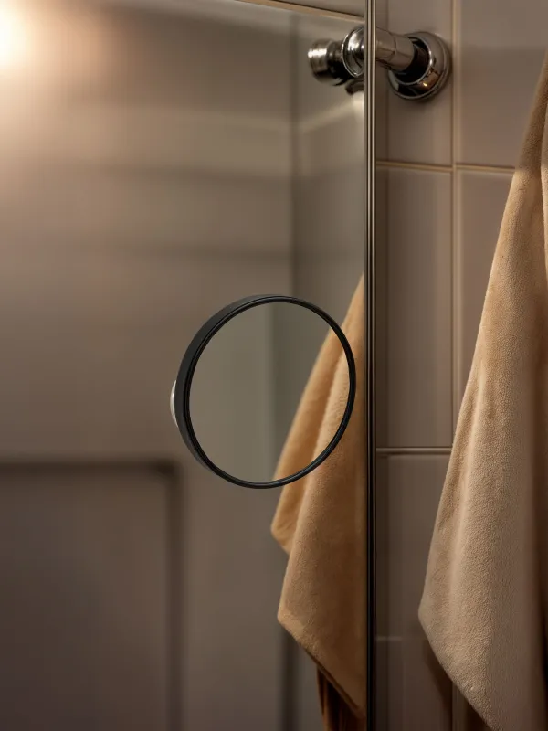 Ілулі айна, 13/11 см, үлкейткіш, жабысатын сорғыштары бар, пластик, дөңгелек, Қара, Mirror, image-6