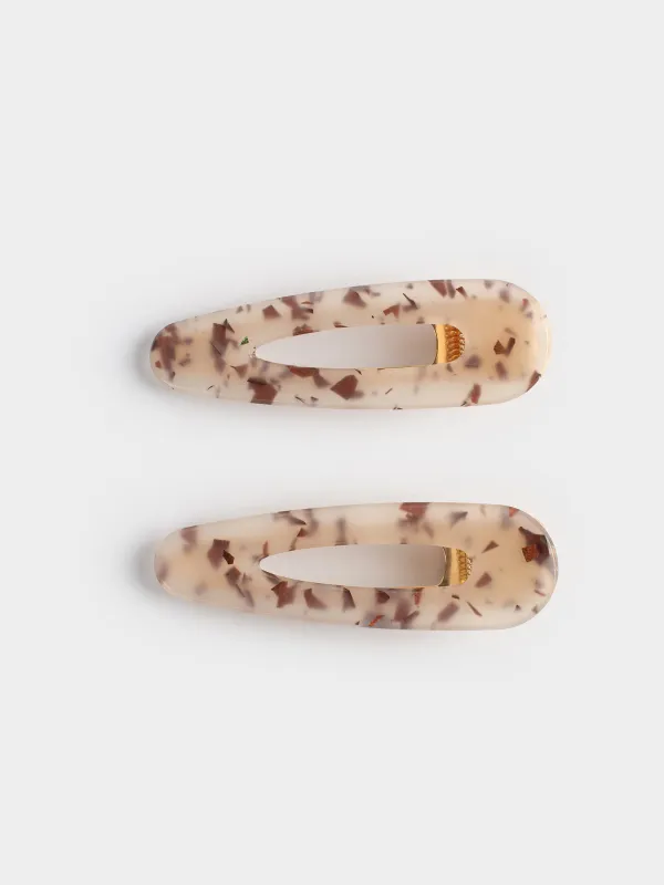 Шаш қыстырғыш, 7 см, 2 дана, акрил/металл, сүт түстес, інжу-маржан, Гламур, Glam, image-0