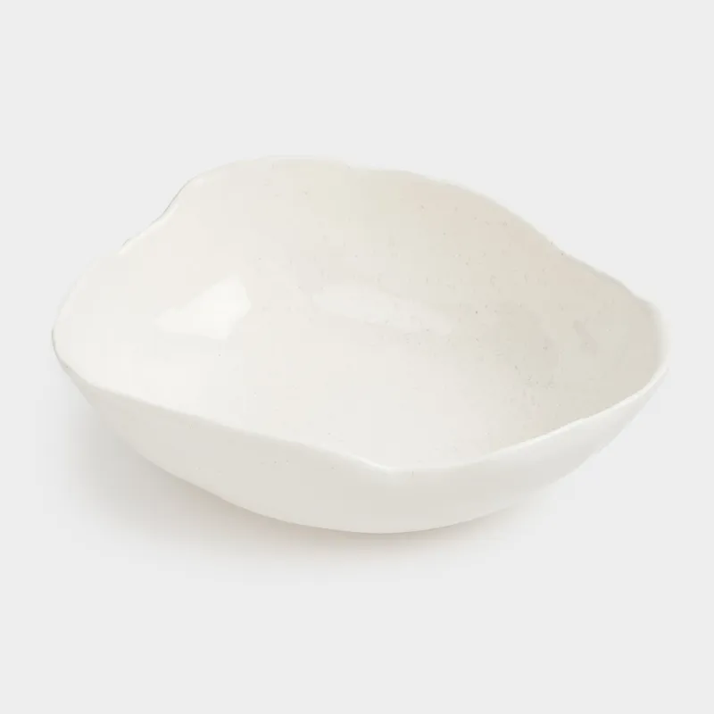 Жеміс вазасы, 27х9 см, керамика, сүт түстес, дақтары бар, тегіс емес жиек, Delicia, image-2