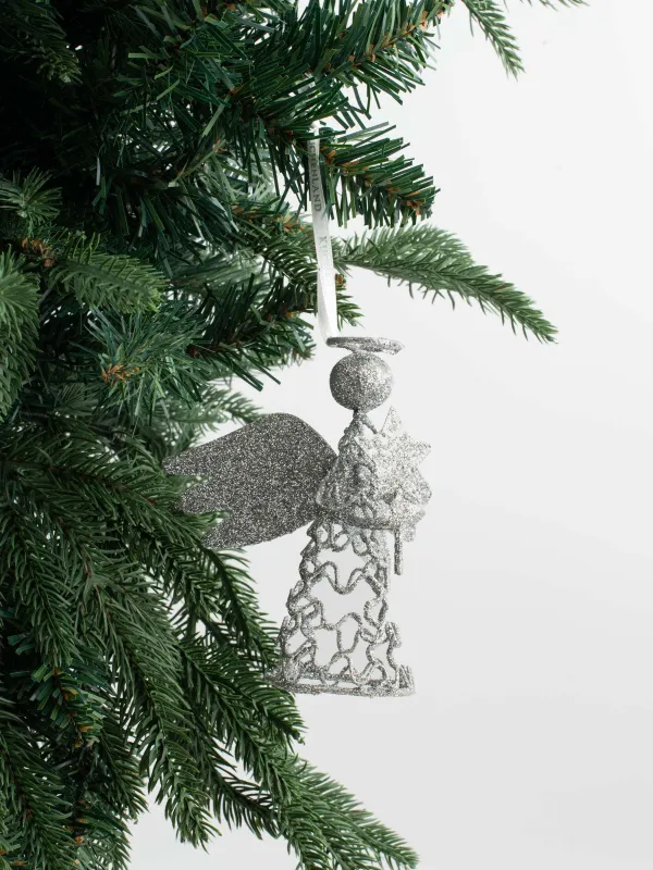 Шырша ойыншығы, 15 см, металл, күміс, Періште, Angel sparks, image-4