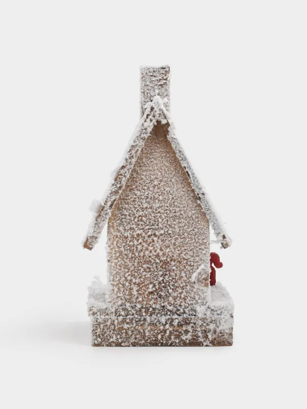 Мүсінше, жарықтандырылған, 14х26 см, ағаш, Жылқысы бар қар басқан үй, Touch winter, image-3