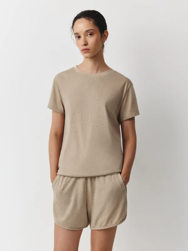 Әйелдер шорттары, өлшемі XS, мақта/полиэстер К, сарғылт-қоңыр, Hannah, image-2