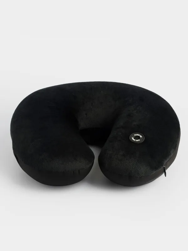 Жастық, саяхатқа арналған, 30 см, вибрациялы массажбен, полиэстер, қара, Travel comfort, image-0