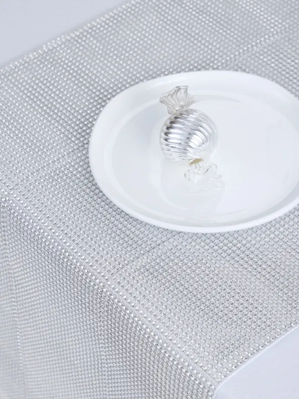 Үстел төсеніші, 40х160 см, страздары бар, полиэстер/пластик, күміс, Rhinestones, image-4