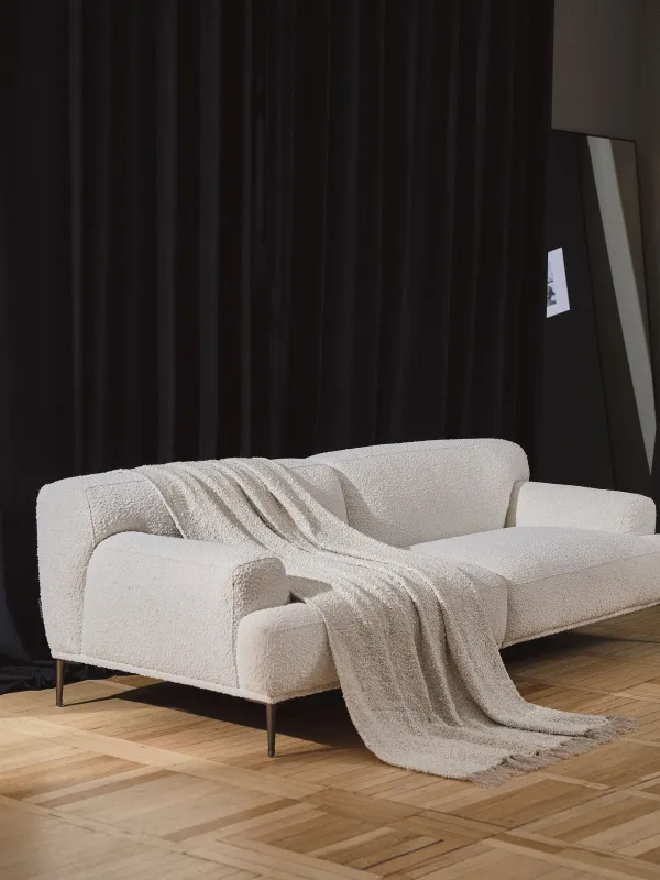 Плед, 130х170 см, с бахромой, полиэстер, песочно-молочный, Nordkap, image-5