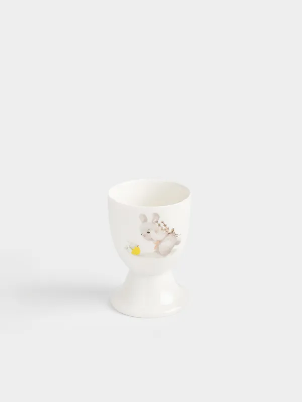 Жұмыртқа тұғыры, балаларға арналған, 7 см, фарфор N, ақ, Қоян және балапан, Easter Kids, image-1