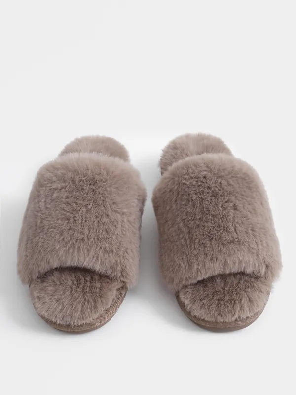 Тапочки домашние, коричневые, Tape, image-2