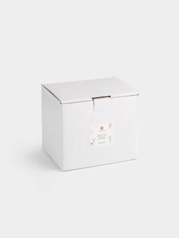 Шам ұстағыш, 9 см, шай шамына арналған, шыны/металл, алтын, Бұғы, Arctic deer, image-5