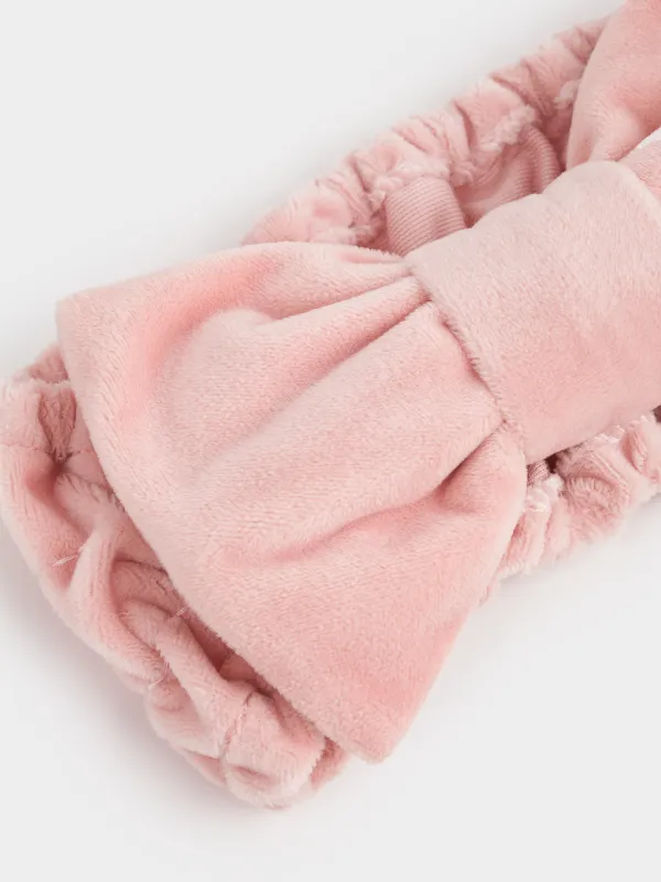 Повязка для волос, 19х7 см, полиэстер, пудровая, Бант, Glamor, image-4