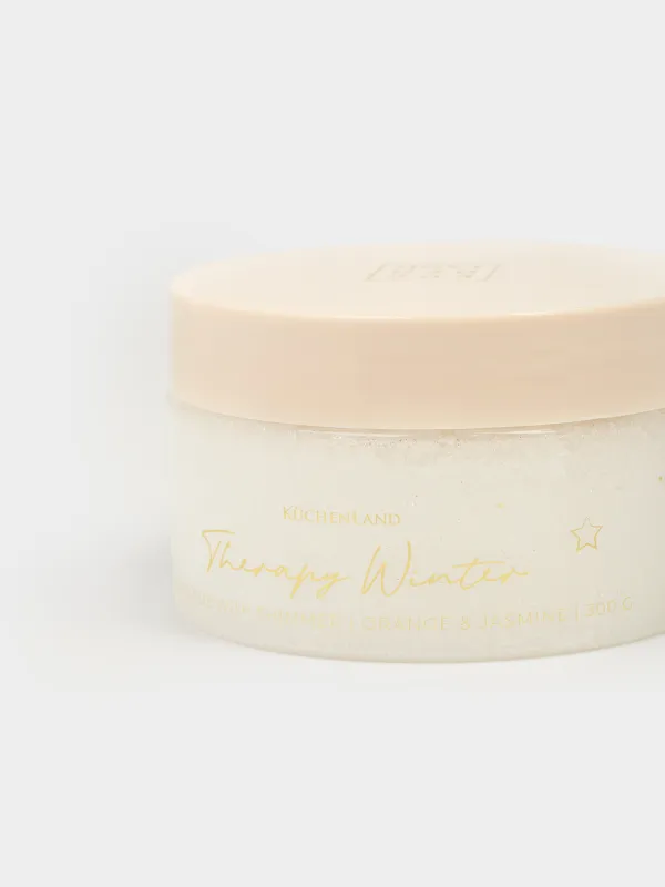 Скраб для тела, 300 г, увлажняющий, с шиммером, Апельсин/Жасмин, Серебристый, Therapy winter, image-1