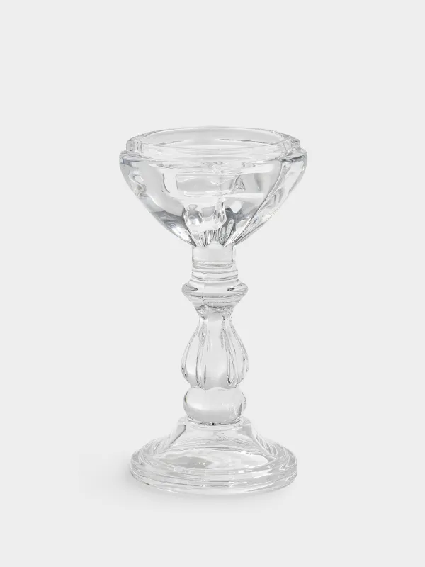 Шам ұстағыш, 20 см, бір шамға арналған, сабағында, шыны, Clear, image-0