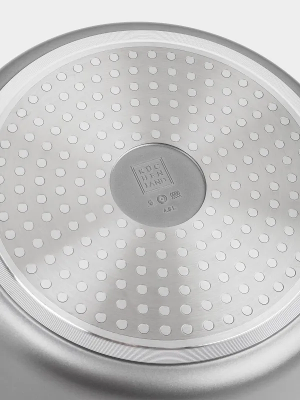 Кәстрөл, 24 см, 4,8 л, қақпағы бар, жабыны бар, алюминий, сұр-қара, Mintali, image-4