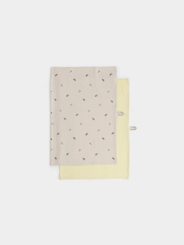 Асүйлік сүлгі, 40х60 см, 2 дана, мақта, сарғылт-қоңыр/жасыл, Гүлдер, Meadow, image-0