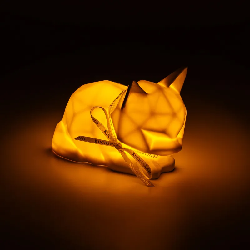 Сәндік жарық шам, 13х9 см, фарфор P, ақ, Мысық, Art modern, image-6