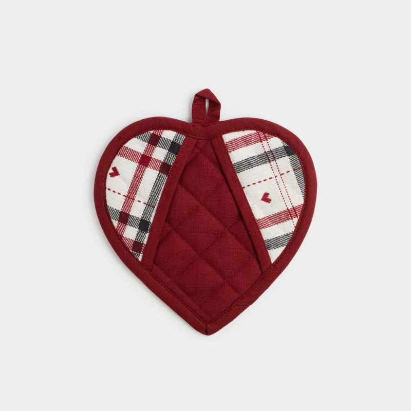 Ыдыс ұстағыш, 20х20 см, мақта, сүт түстес, торлы жүрек, Hazel heart