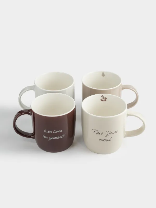 Саптыаяқ, 360 мл, 4 дана, фарфор N, Қысқы микс, Magic moments, image-1