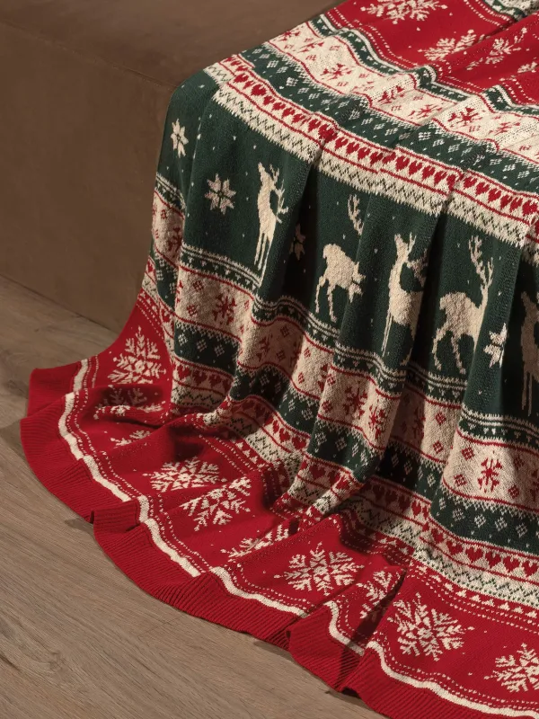 Жамылғы, 130х170 см, мақта, сүт қоңыр түстес, скандинавиялық өрнектер, Lapland print, image-3