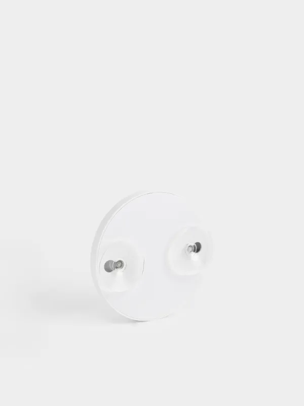 Аспалы айна, 13/12 см, үлкейткіш, сорғыштары барры бар, пластик, дөңгелек, ақ, Vesta, image-3