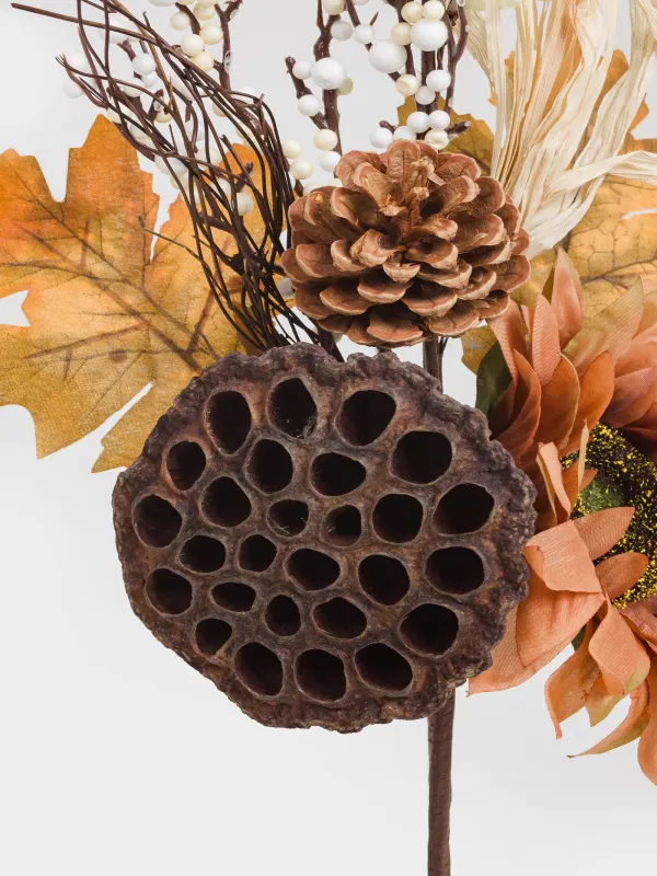 Сәндік бұтақ, 55 см, көбік/полиэстер, Күнбағыс пен лотос, Nelumbo decor, image-2