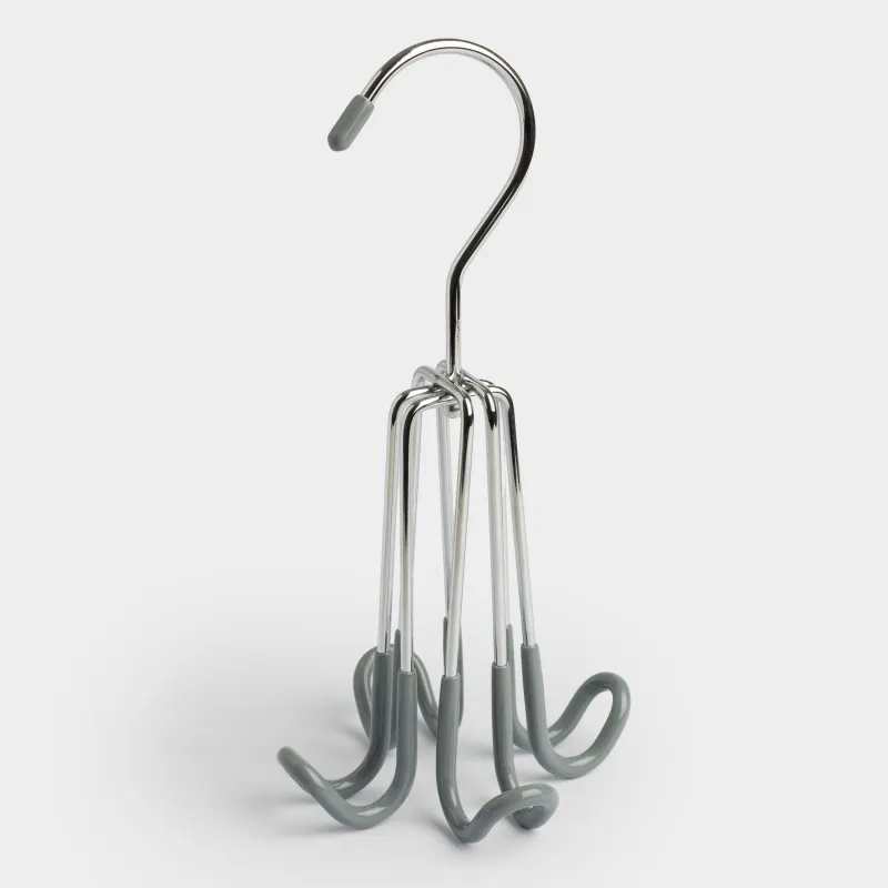 Белдік ілгіші, 18 см, 4 Ілмек, айналмалы, қапталған металл, сұр, түсті үй, image-2