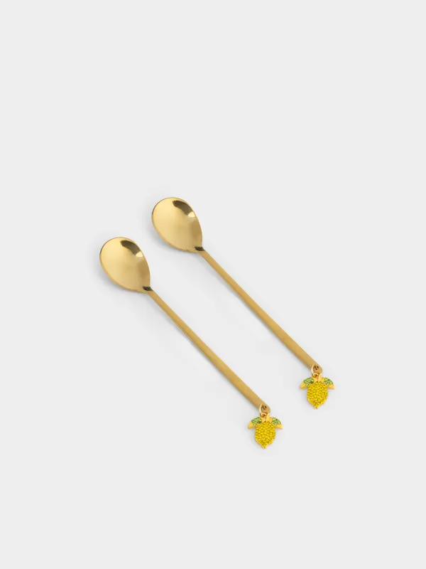 Десерт қасығы, 14 см, 2 дана, болат, алтын, Лимон, Sicily, image-2