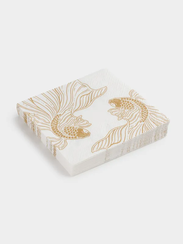 Салфетки бумажные, 21х21 см, 20 шт, Рыбки, Goldfish, image-1