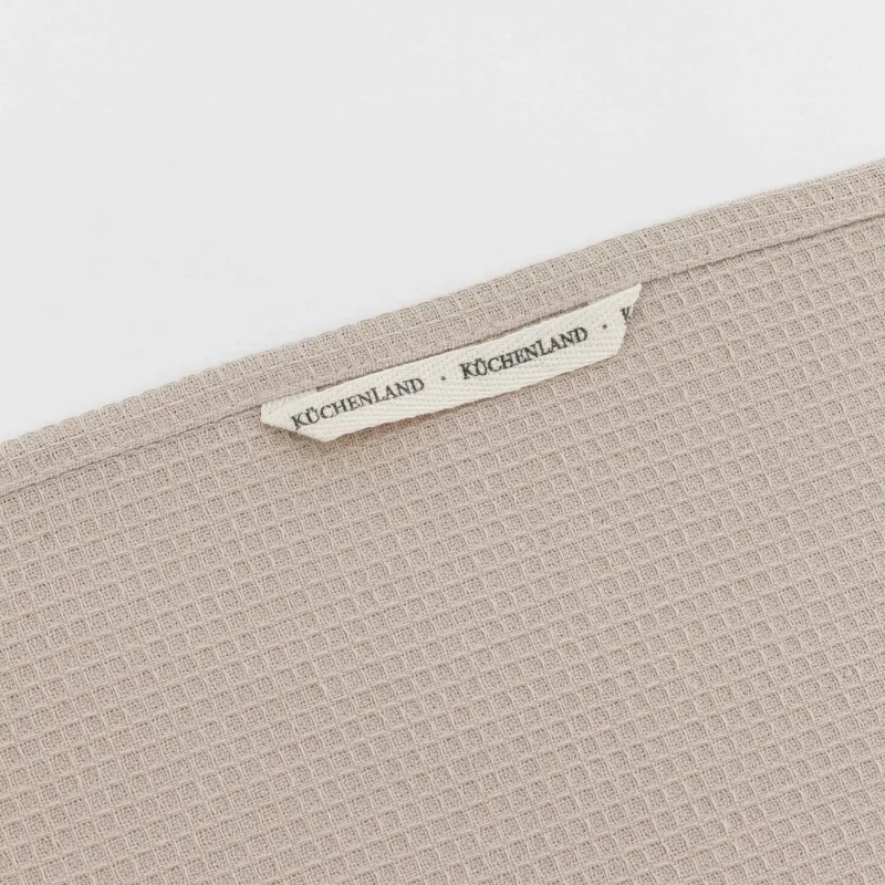 Ас үй сүлгісі, 40х60 см, 3 дана, мақта, ментол/қоңыр/сарғылт-қоңыр, Waffle, image-7