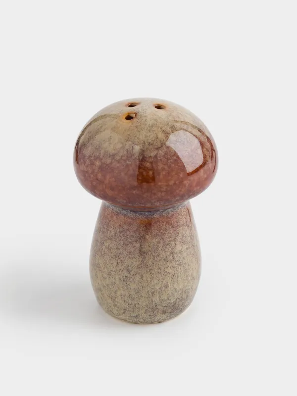 Емкость для соли или перца, 9 см, фарфор P, молочно-коричневая, Гриб, Colors autumn, image-0