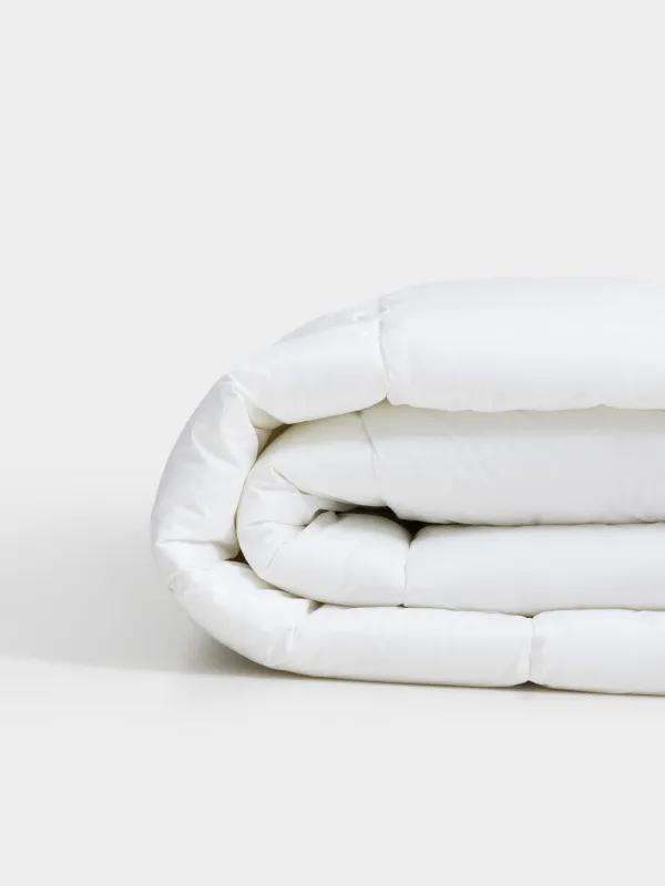 Көрпе, 200х220 см, мақта/микрофибра, ақ, күміс жиектері бар, Soft cotton, image-1