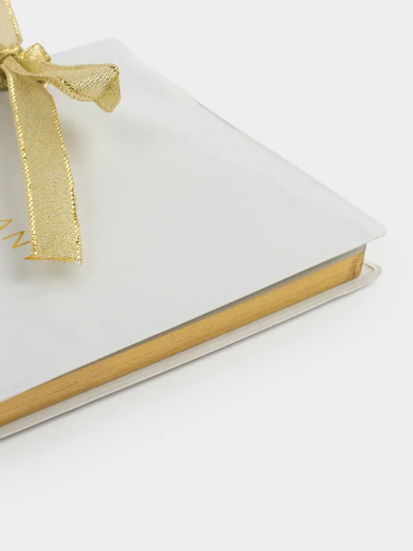 Жазбаға арналған блокнот, 13х18 см, 80 л, таспасы бар, ПВХ, сүт түстес, Elegant, Stationery, image-4