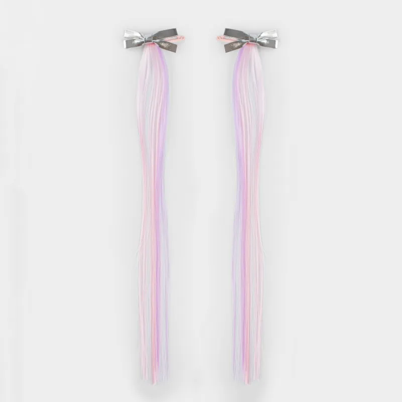 Шаш қыстырғыш, 32 см, 2 дана, балаларға арналған, жасанды шашы бар, полиуретан/металл, Бантик, Hairstyle