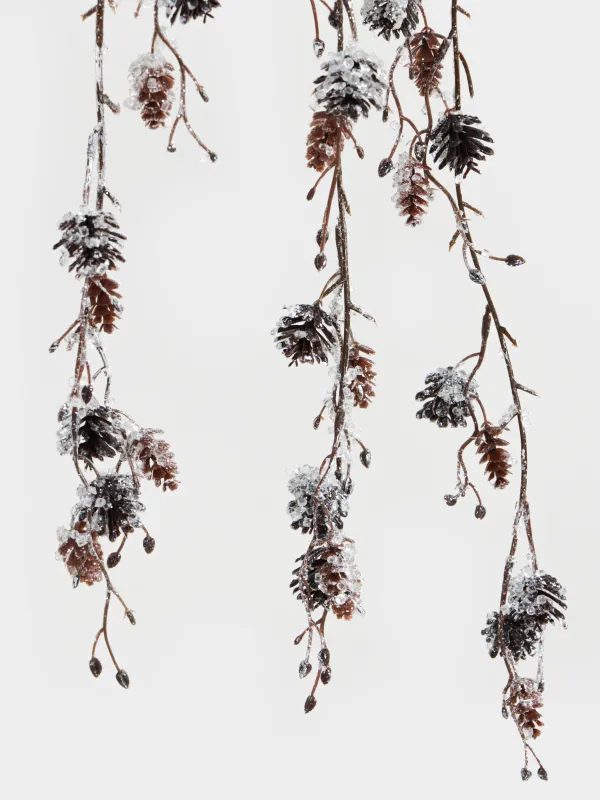 Ветка декоративная, 60 cм, Ледяная ветка с шишками, Conifer delice, image-1