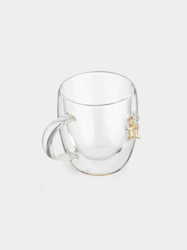 Саптыаяқ, 280 мл, шыны Б/металл, алтын түстес аспасы бар, Егіздер, Air figure zodiac, image-1