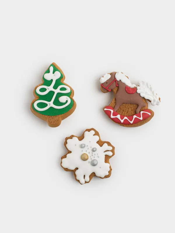 Пряник, 90 гр, глазурленген, зімбір, жиынтық, түрлі-түсті, Шырша/Жылқы/Қар ұшқыны, Prani, image-0