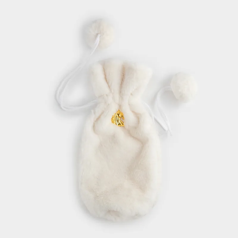 Бөтелкеге арналған қаптама, 32 см, сәндік, жасанды үлбір/металл, сарғылт-қоңыр, жылқы, Christmas bar