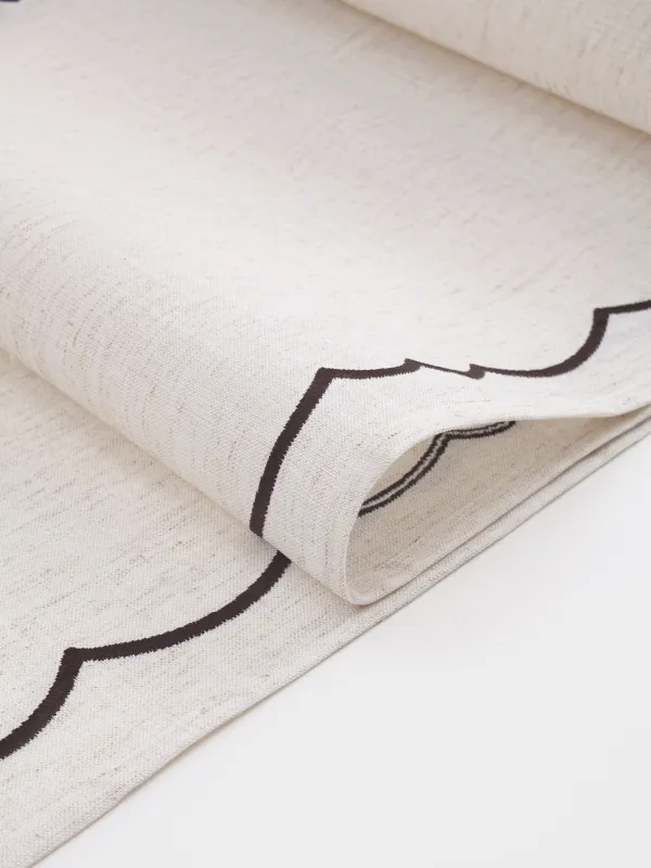 Үстел төсеніші, 40х160 см, полиэстер/зығыр, сарғылт-қоңыр, Винтаж, Melange outline, image-1