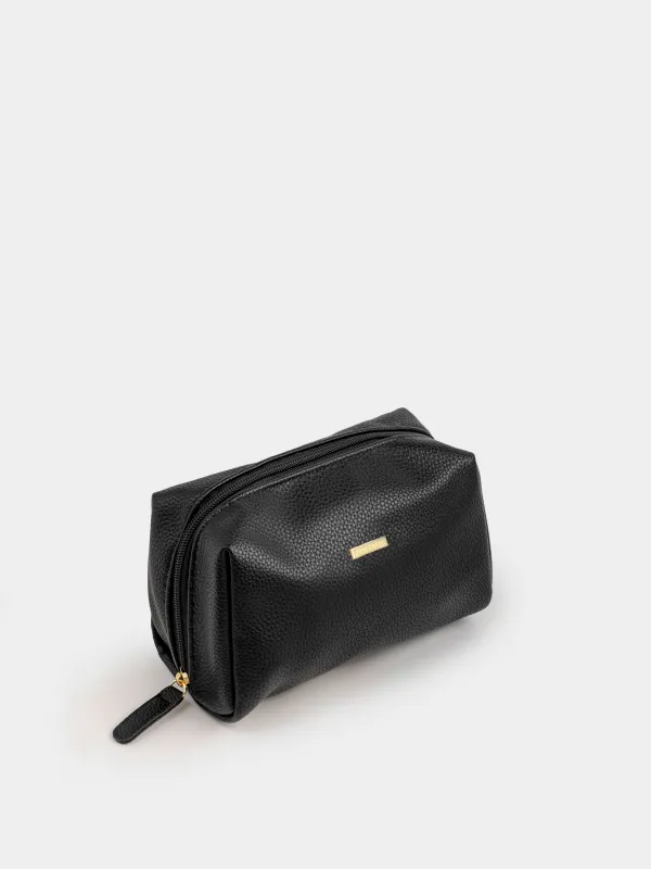 Косметикалық сөмке, 18х12 см, полиуретан, қара, Force, image-1