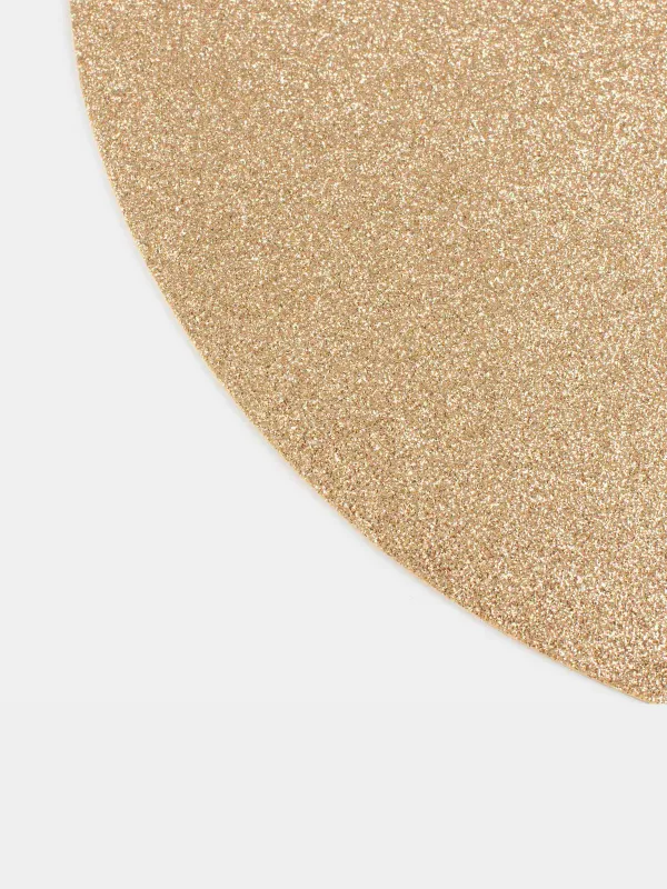 Аспаптарға арналған майлық, 38 см, ПВХ, дөңгелек, алтын, Glitter mat, image-2