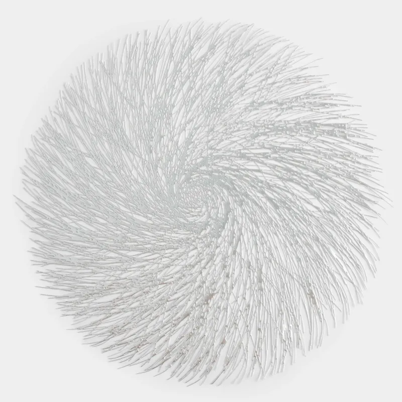 Салфетка под приборы, 38 см, ПВХ, круглая, серебристая, Azhur Grid, image-0