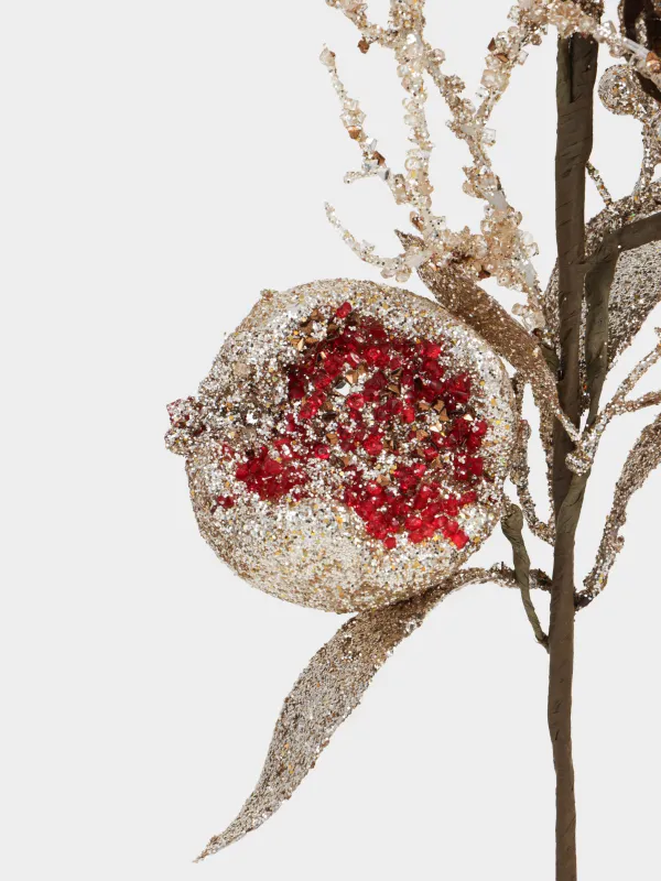 Ветка декоративная, 70 см, Золотистая ель с гранатом, Sparkle decor, image-2