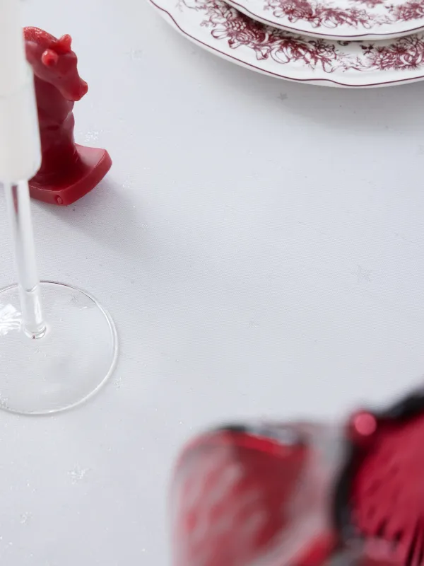 Скатерть, 160х160 см, из жаккарда, Серебристые звезды, Starlight, image-2