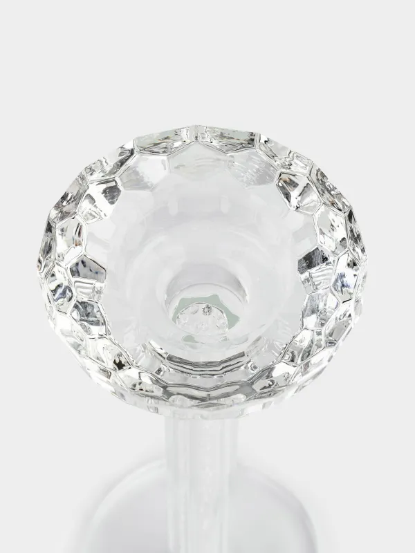 Шам ұстағыш, 23 см, шай/жұқа шам үшін, аяғы, шыны / ринстондар, Кристалл, Кристалл, image-3