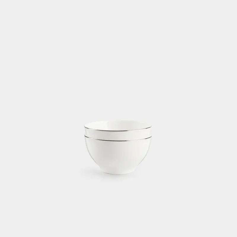 Пиала, 12х6 см, 2 дана, Фарфор F, ақ, Ideal silver
