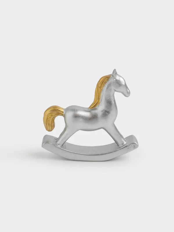 Статуэтка, 8 см, Лошадка-качалка, Horse silver, image-0