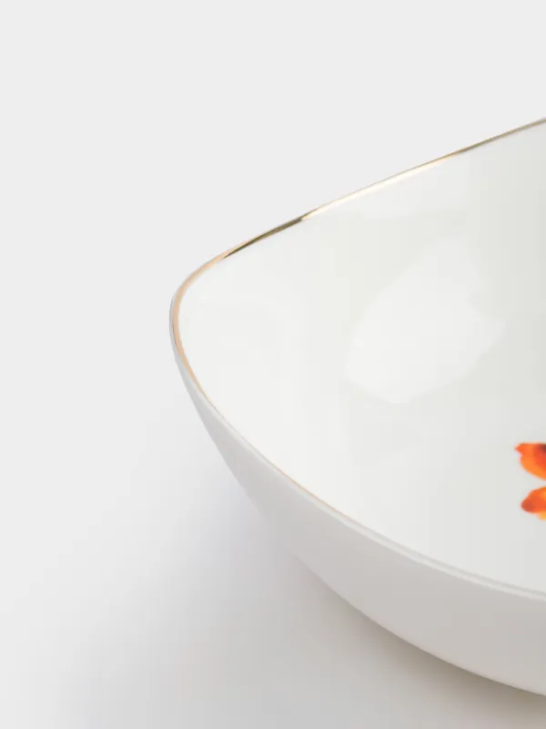 Пиала, 14х5 см, фарфор N, белая, с золотистым кантом, Полевые цветы, Yarrow, image-2
