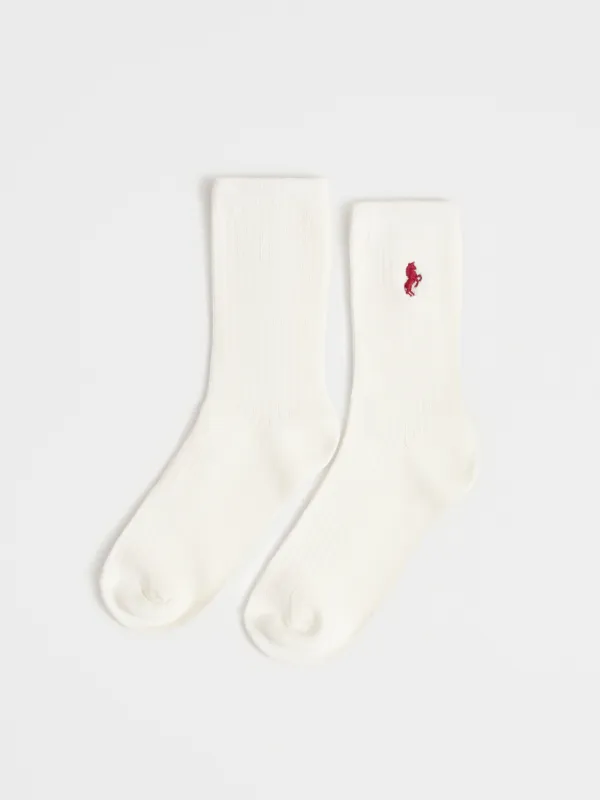 Носки в рубчик, молочные, Rubchik font, image-0