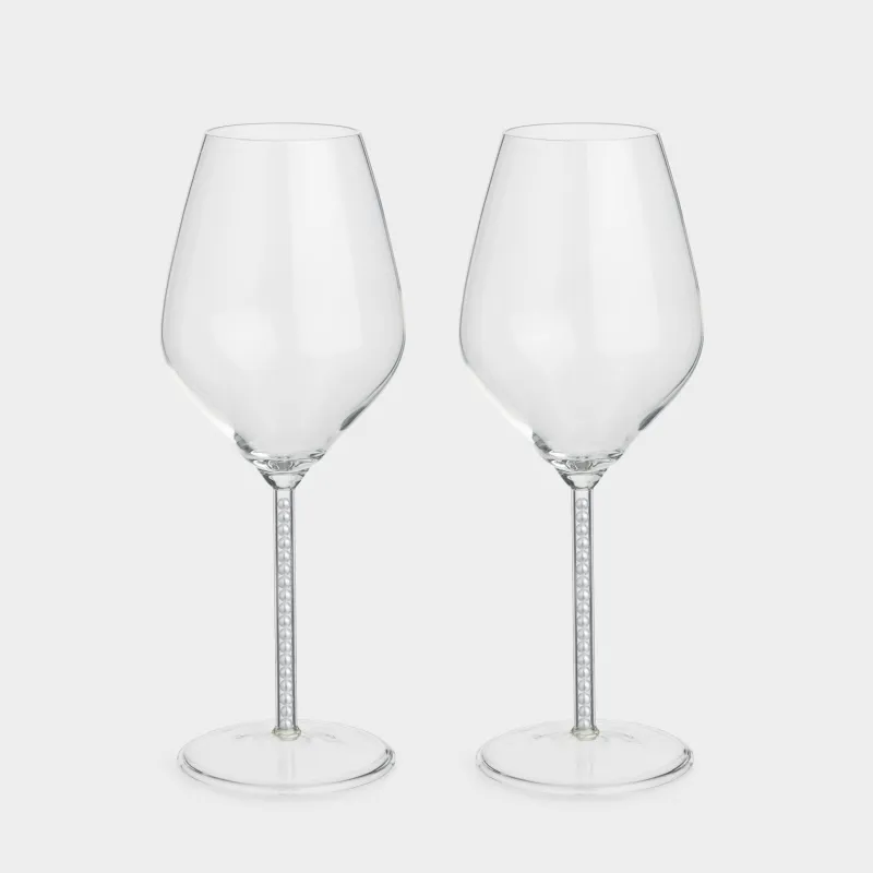 Шарап бокалы, 450 мл, 2 дана, інжу-маржаны бар, шыны/пластик, Crystal pearl