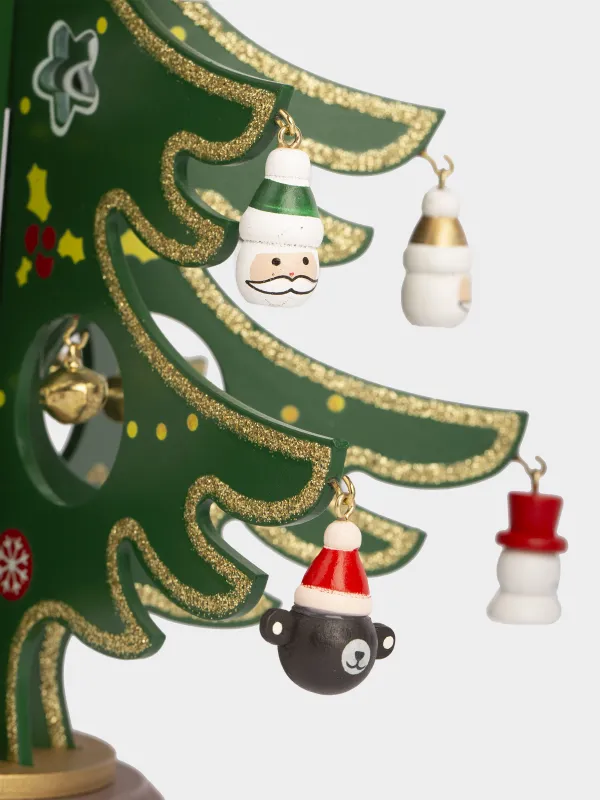 Мүсінше, 29 см, салпыншағы бар, МДФ, жасыл, Ойыншықтары бар шырша, Christmas style, image-2