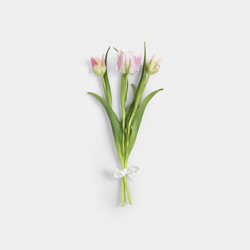 Букет искусственный, 40 см, ПВХ/металл, Бело-розовые тюльпаны, Tulip garden